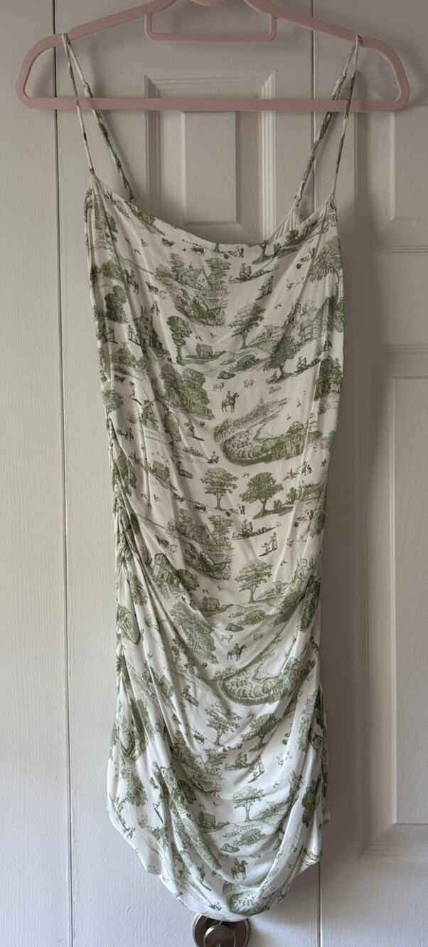 WeWoreWhat Green And White Toile Mini Dress XL
